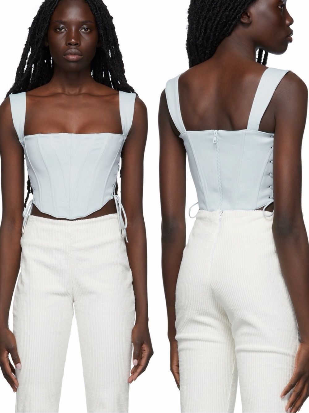 GUIZIO Classic Fitted Corset Grey/Blue‎ Danielle Guizio